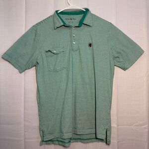 Southern‎ Proper Mens Green Stripe Polo Shirt Short Sleeve Collared Golf Casual